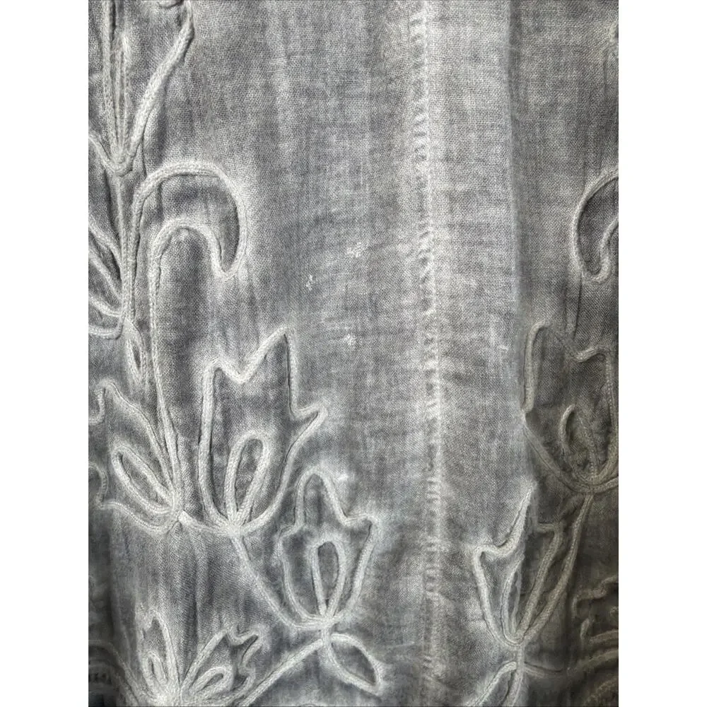 Gretty Zueger Gray V Neck Lace On Cuffs Hem High Low Tunic #1364 Size 2X - Picture 12 of 12